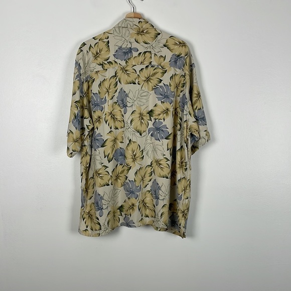Paradise Coves men's short sleeve Hawaii leaves button down 1 front pocket shirt - Picture 5 of 7